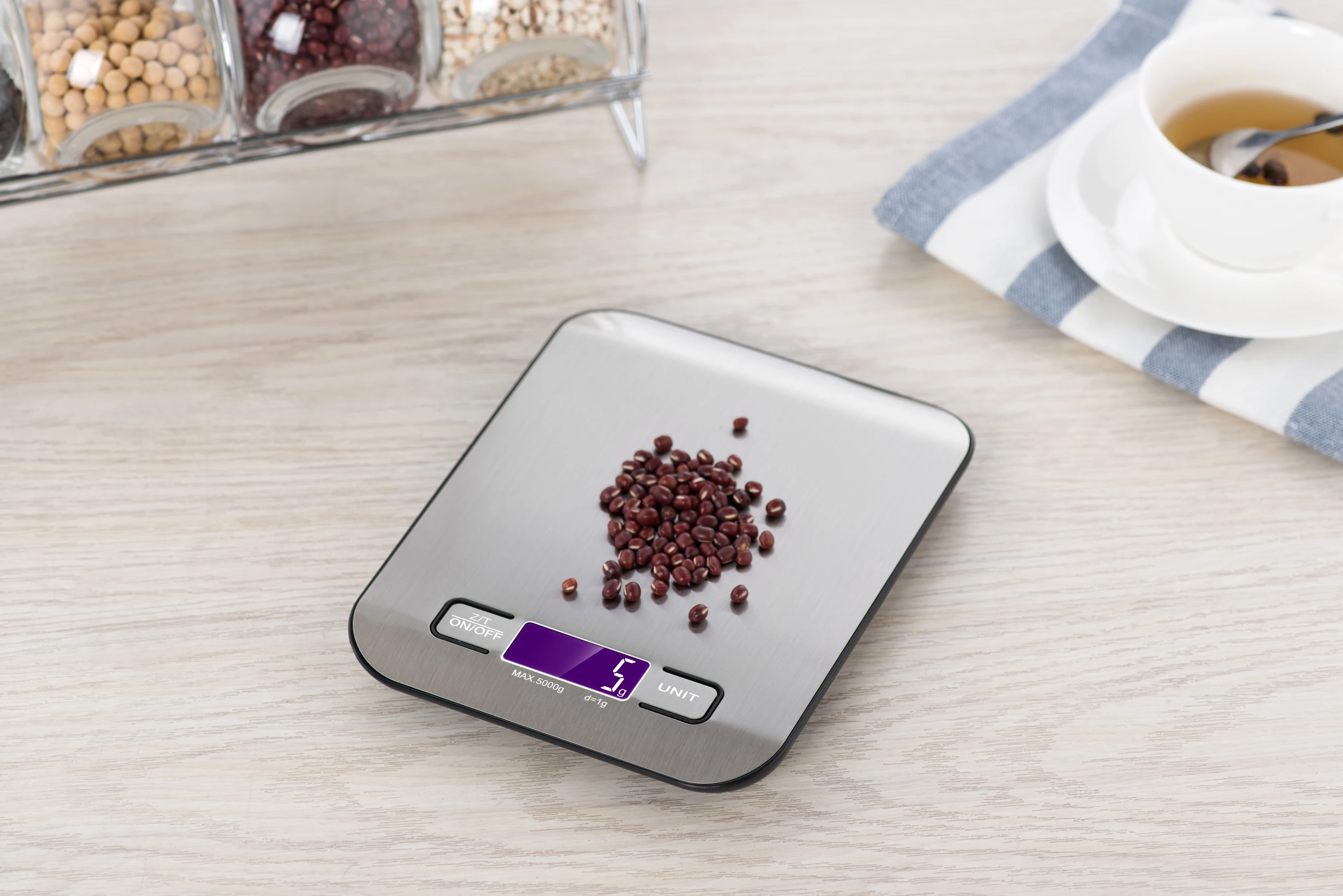 Amazon Hot Sell Bascula Cocina Multifunction Smart Scale Custom 5 kg Stainless Steel Digital Weighing Kitchen Scales for Food
