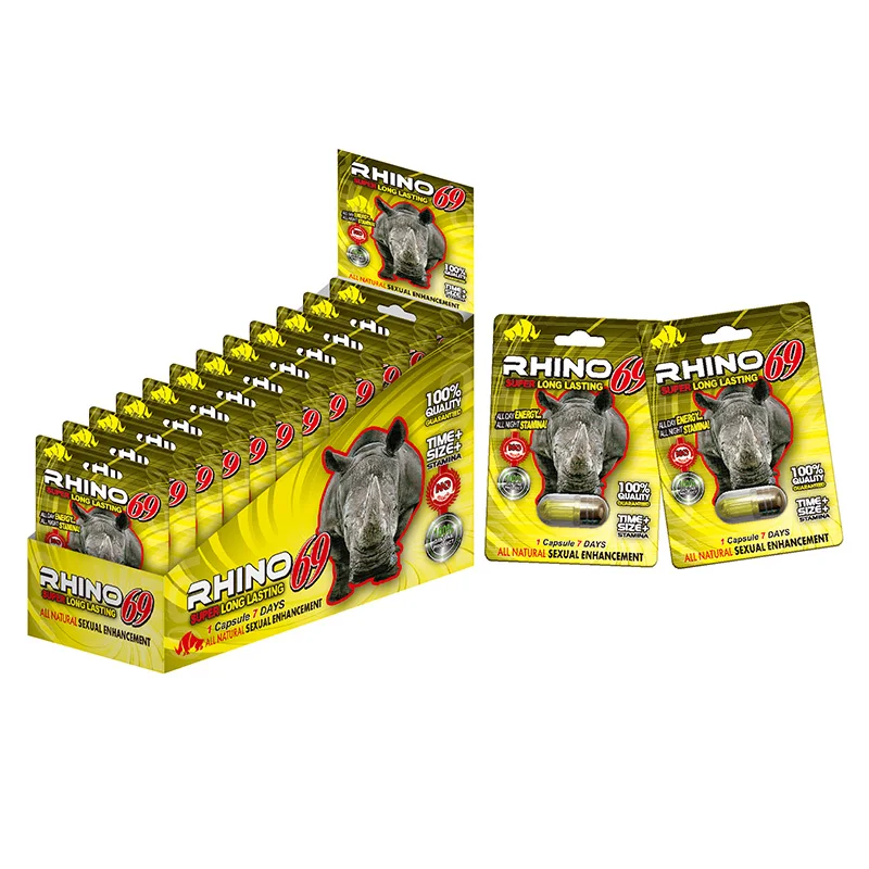 High quality Magnum Rhino 7 SWAG powerful sexy capsules packaging paper cards with hot stamping LOGO