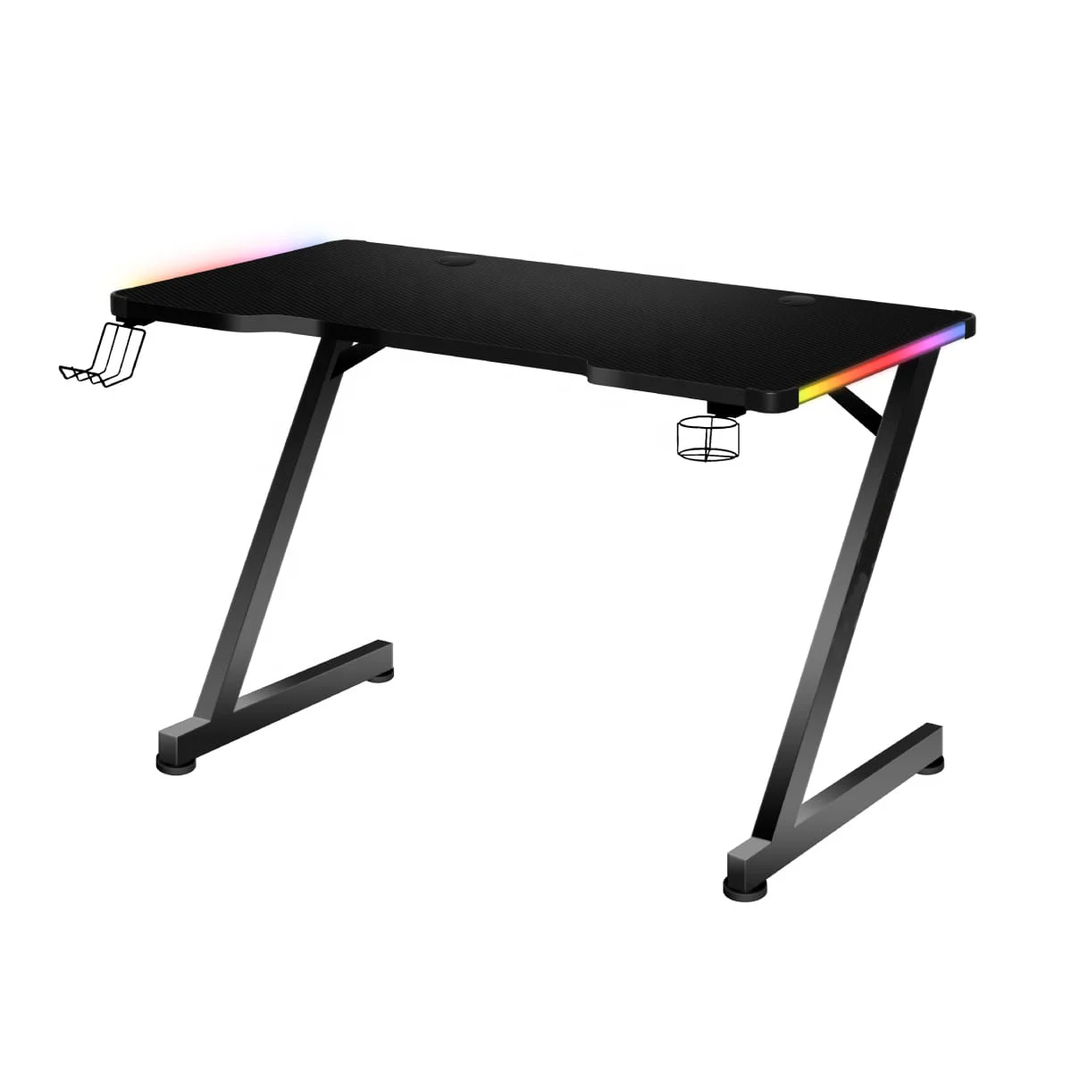 Modern Black Mesa Gamer Table Home Office Furniture Wooden Laptop PC Corner Racing RGB Gaming Computer Desk