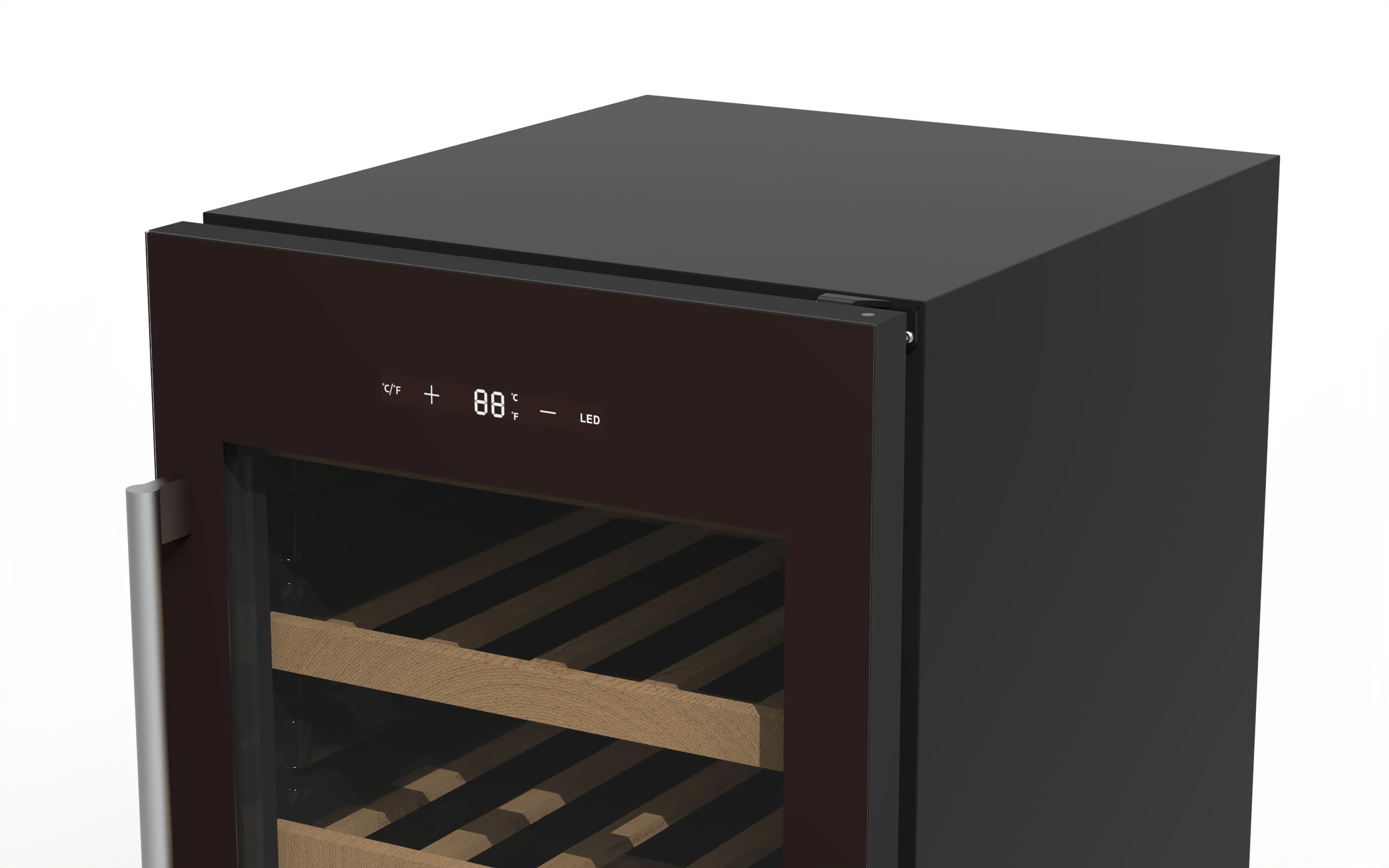 Total No frost wine cooler wine cellar compressor type electronic control built-in LED display interior led