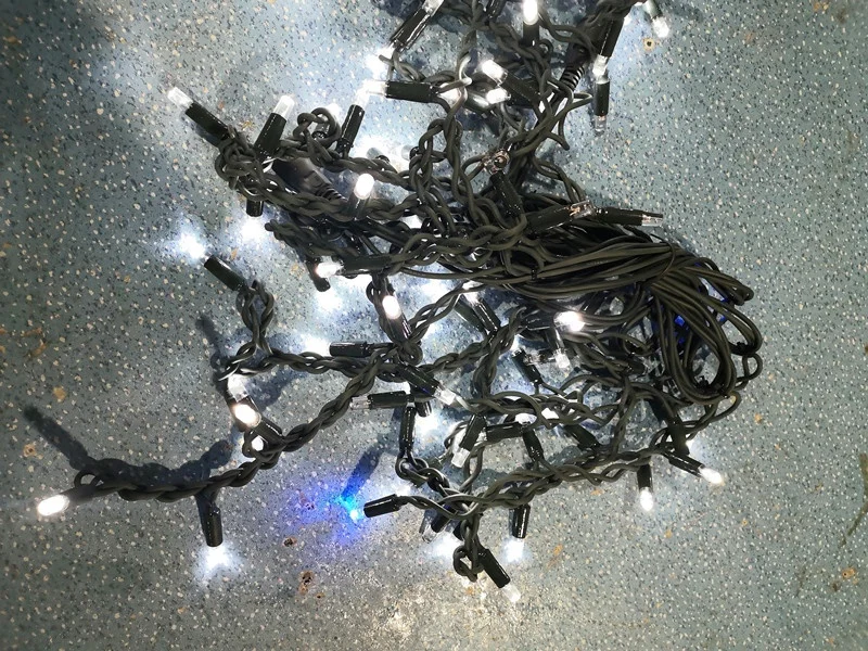 Dark Green Rubber Cable LED Garland String Light Icicle Light Connectable Garland Light IP65 White and Blue Flash