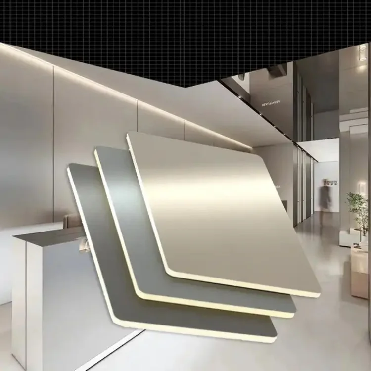 BAIJIN Waterproof Morden Metal Interior Wood WPC Wall Panel Indoor Decoration Bamboo Charcoal Wood Veneer Metallic