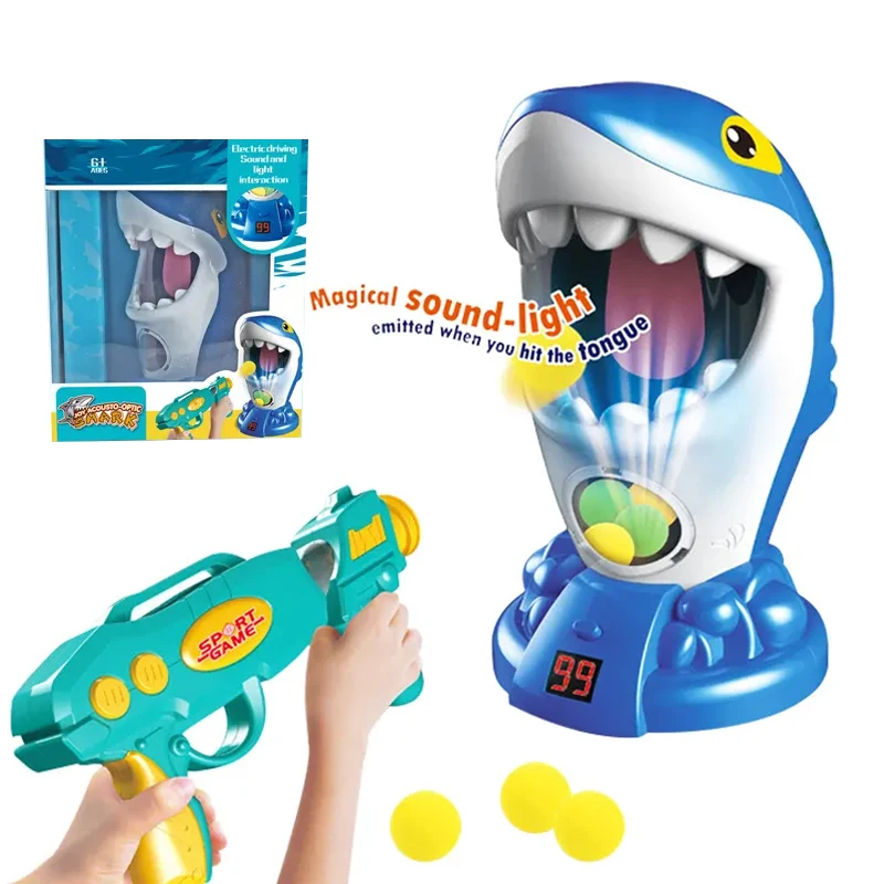 B/O  Shark Target Shooting Scoring Game High Quality EVA Foam Dart Air Soft Bullet Ball Gun Toy Indoor Outdoor Play Toys