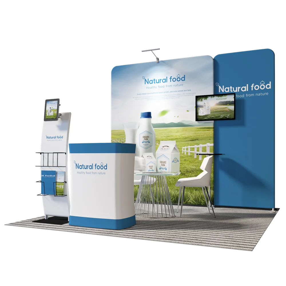 Focus Offer 10x10 small size fashion simple trade show booth design
