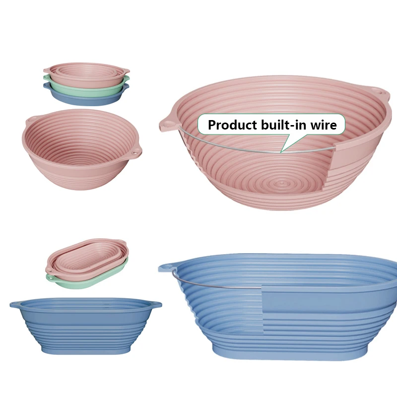 Baking tool Foldable non stick Silicone Baking basket for dough oven