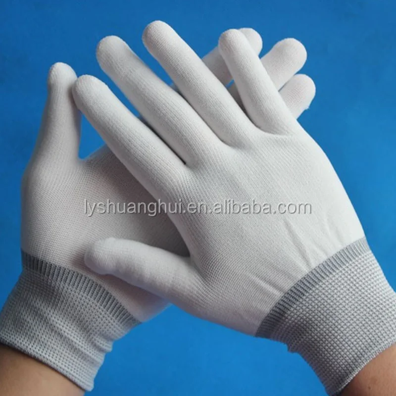 Белые перчатки wortk polyliner 13 калибра с хорошей посадкой