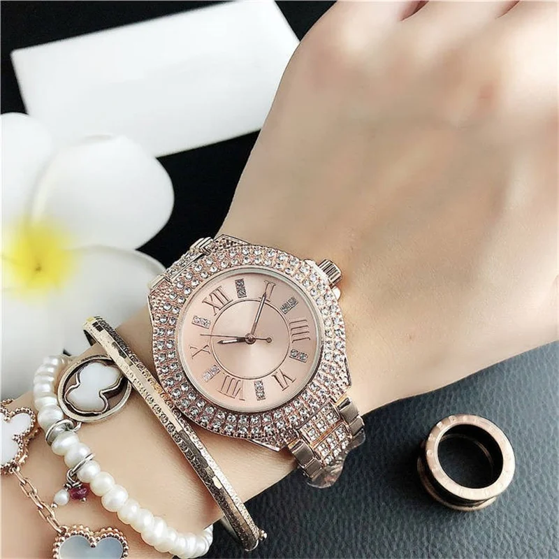 Luxury Iced Out Watch Gold Diamond Watch for Men Quartz Waterproof Wristwatch Luxury Wrist Quartz Watch for Men