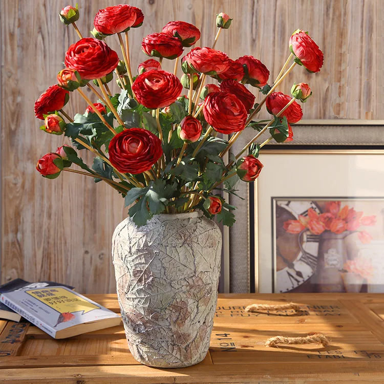 Floral Wedding Arrangement Mini Real Touch Beautiful Flowers Ranunculus Bulbs Bouquet Silk Ranunculus Flower Artificial