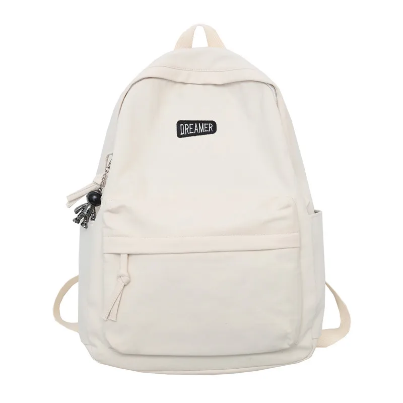 Simple solid color backpack for men and women Harajuku version of lovers campus outdoor