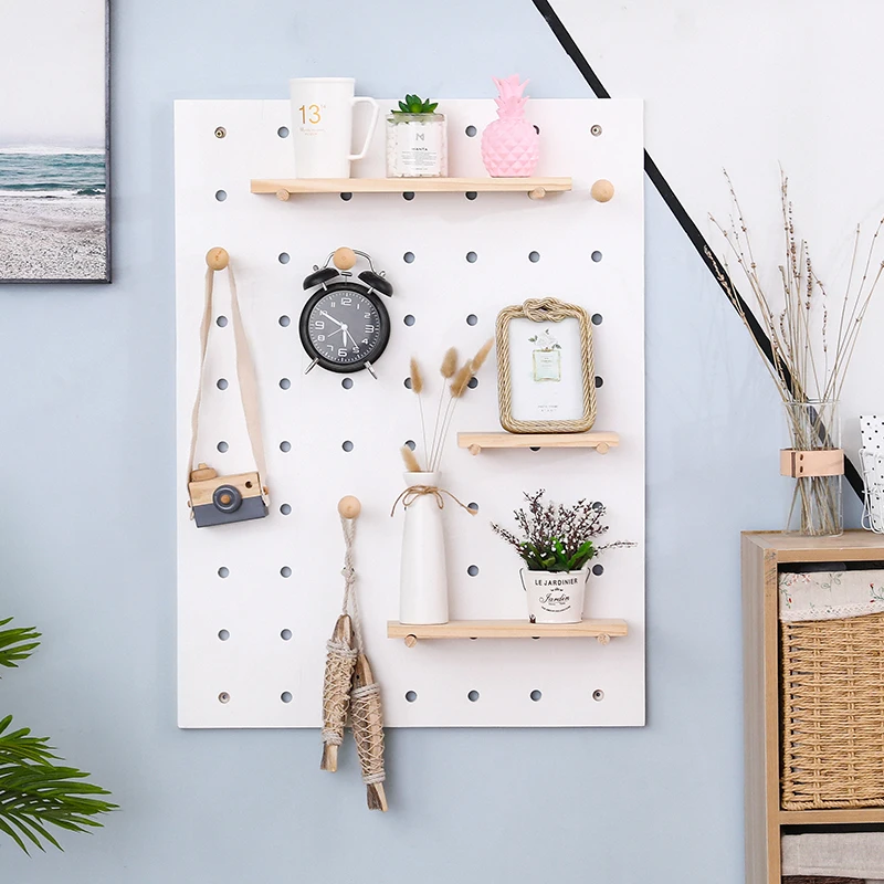 
Simple and fashionable multifunctional solid wood hole board rack hole board shelf 