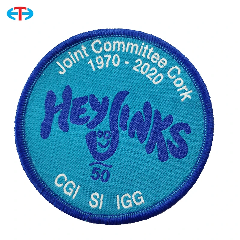 Custom Logo Woven Patches Multicolor Sports Applique Parche Label Badges Tags Iron on Woven Patch