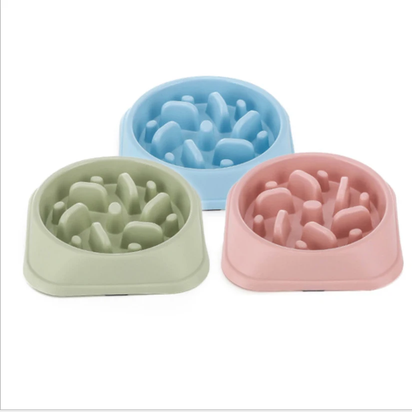 
Healthy And Eco Friendly Pet Square Slow Food Bowl Portable Small Plastic Dog Feeding Bowl 