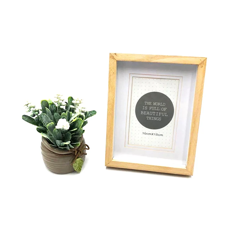 Photo Frame Wood Hanging Natural Solid Marcos De Foto Wood Bulk Box Frame Wholesale Custom Small Shadow Box Frames