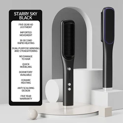 Good Price Multifunctional Straightener Hair Brush Professional Curler Tourmaline Ceramic Hot Comb Curling Iron