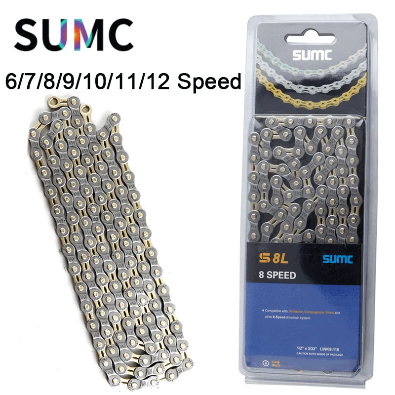 SUMC Bike Chain Half Empty 8 Speed 9 10 11 12 Speed Mountain Bike Chain Road Bike Chain