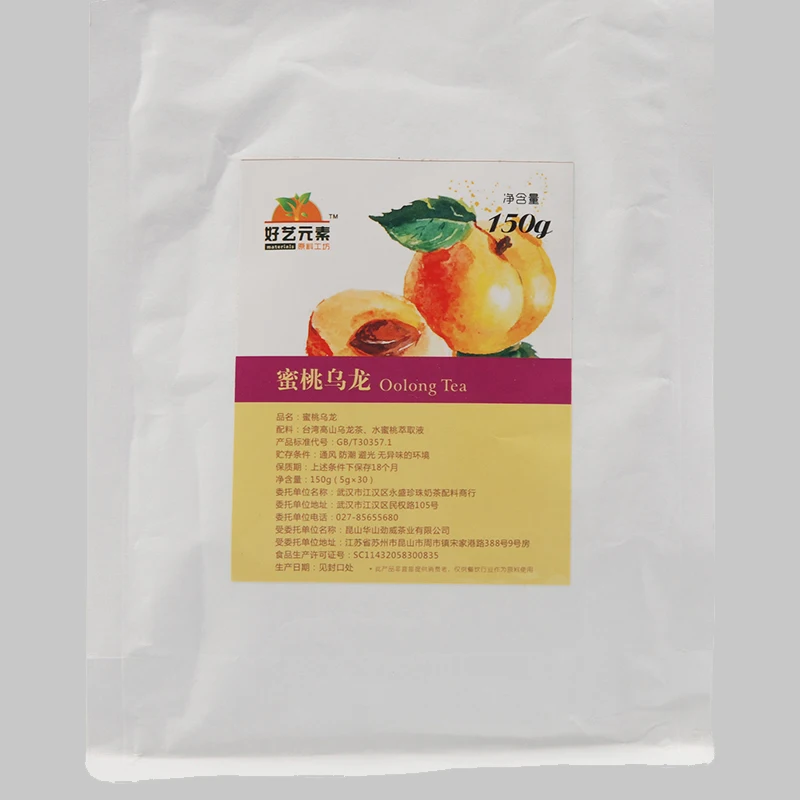Private Label Custom OEM 150g White Peach Oolong Pyramid Tea Bags for Bubble Tea