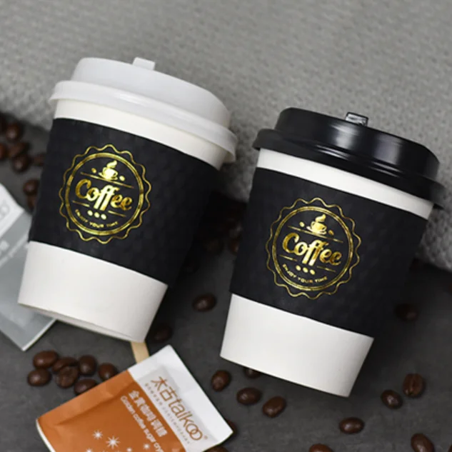 Cup sleeves for cold drinks custom hot coffee cup cardboard lid sleeves handle thermo ice  coffee cup sleeve kpop