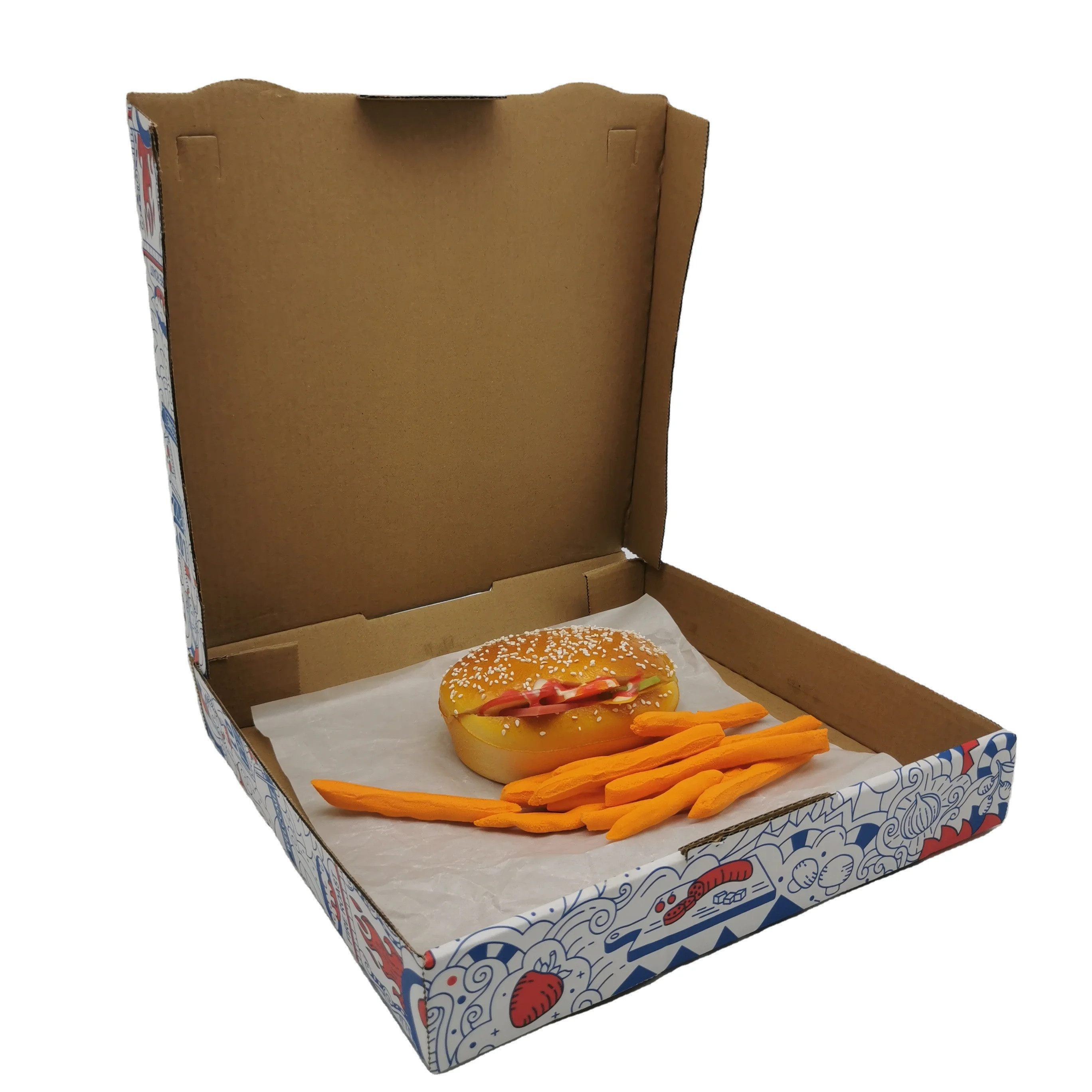 wholesale corrugated board paper custom full color printing logo pizza pie box
