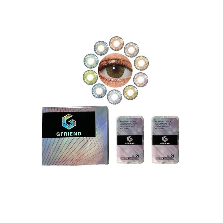 Wholesale Three Tone Honey Qf01 Contacts Lens Yearly Soft Natural Colored Eyes Lenses De Contact