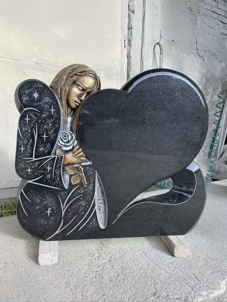 UNION STONE Angel Customized European Granite Monument Black Granite Tombstone