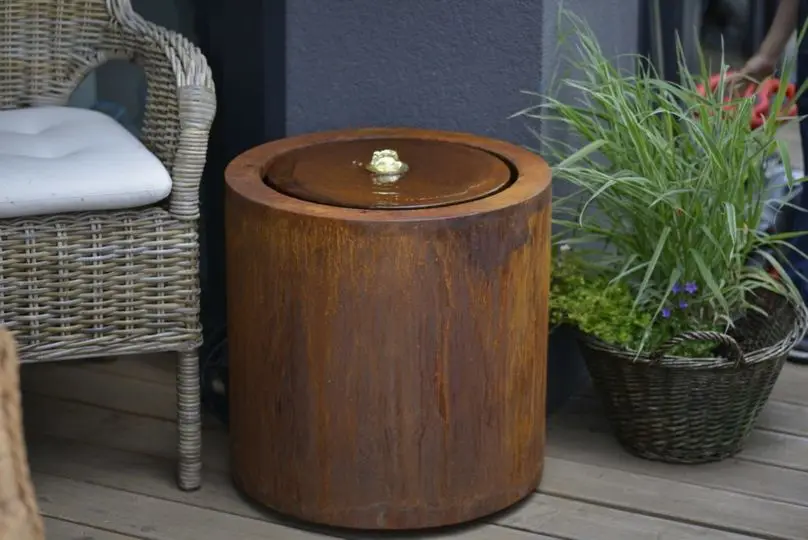 corten steel rain curtain water features gardens waterfall fountain water table