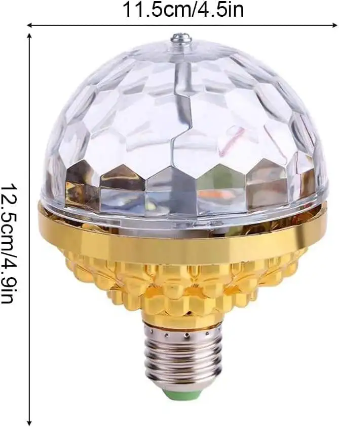 Neon Color Rotary Disco Ball Light E27 Crystal Magic Lamp 3W Colorful Projection Lamp DJ KTV Bar Mini Move Head Stage Light