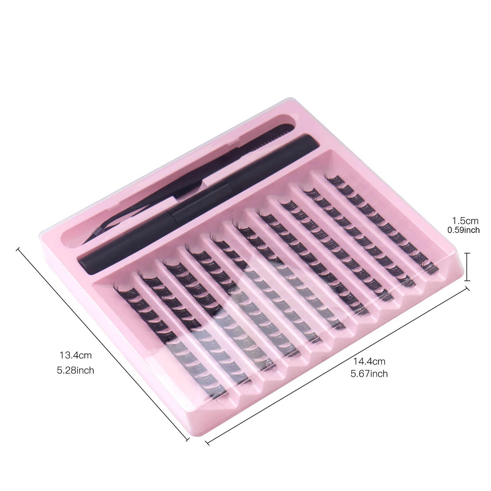 Wholesale Cluster Lashes make Private Label D Curl Cluster DIY Lash Extensions Tray Individual Fan Cluster Lash Kit