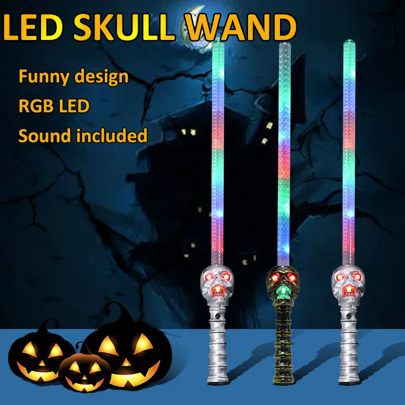 Outdoor Kids Birthday Decoration Party Supplies LED Magic Wand Stick With Music Sound Wholesale LED Light Sword For Halloween