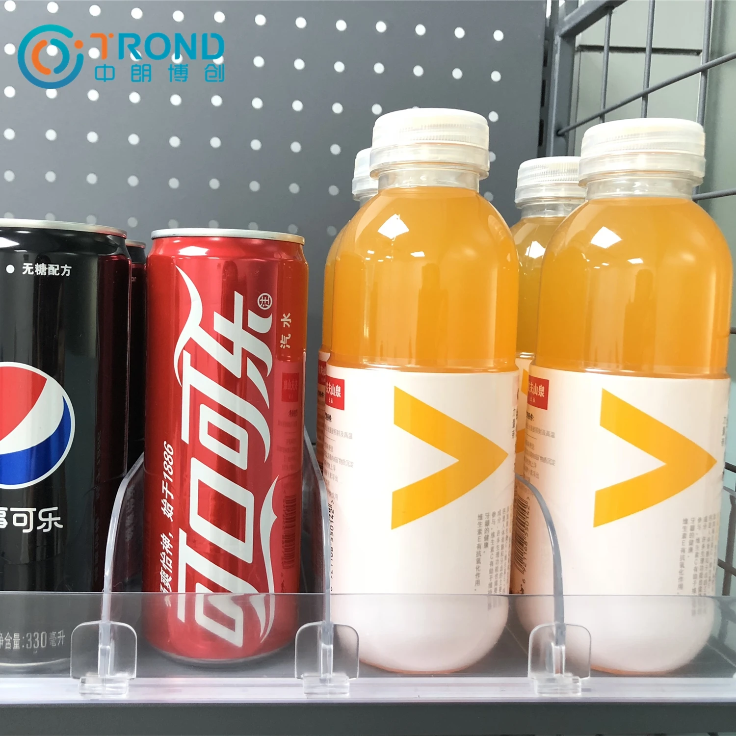  Пластиковая акриловая продукция Супермаркет розничный дисплей пивная полка толкатель система