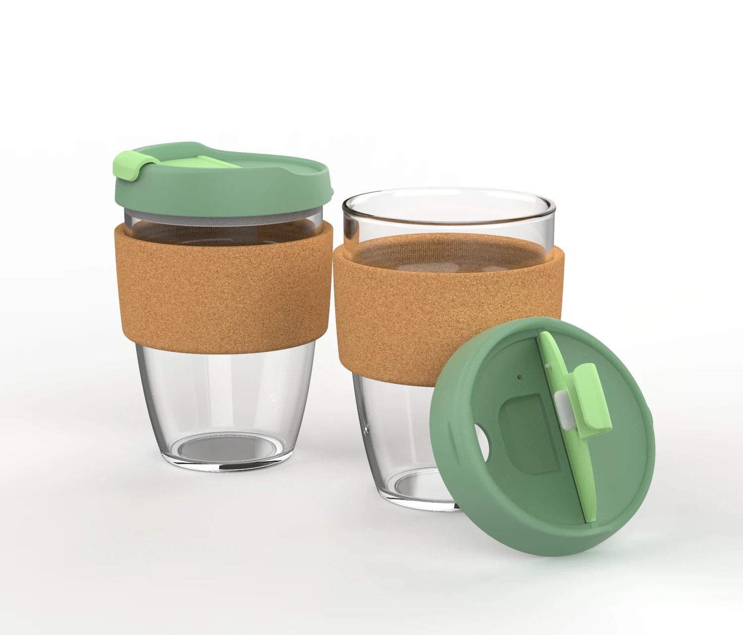 Welford 360ML 12OZ High Borosilicate Glass Mug With Lid And Cork Band Custom Logo Available Glass Coffee Mug