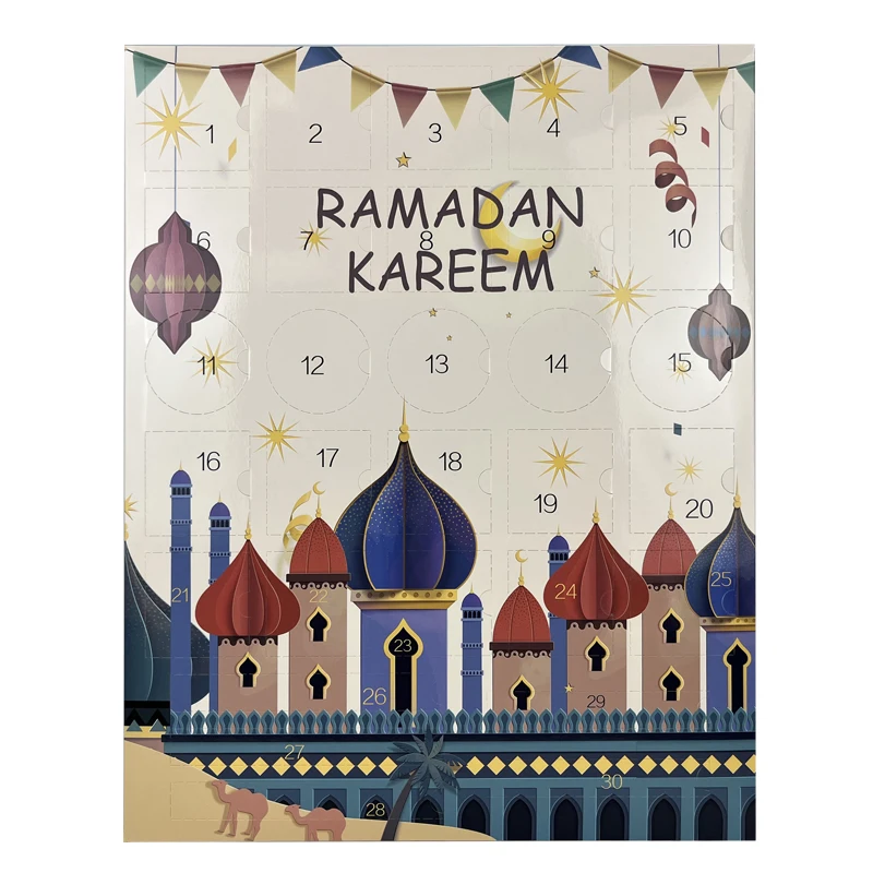 2024 Ramadan New Design Perforated Advent Calendar Empty Advent Calendar Beauty Wholesale 30 Days Advent Calendar Box Make Up