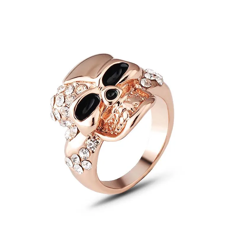MYJ00135 New Trendy Cute Gold Color Skeleton Diamond Finger Ring