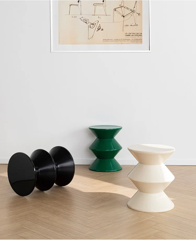 Nordic changing  Shoes  stools  PP material dressing stool the sofa side table of stackable design for living room use