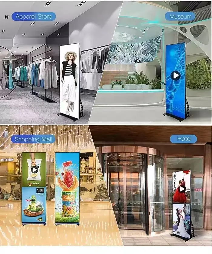 Colorful Hd Poster Screen 4g Wifi Video Poster Digit Led Display Stand Store Showing Led Screens