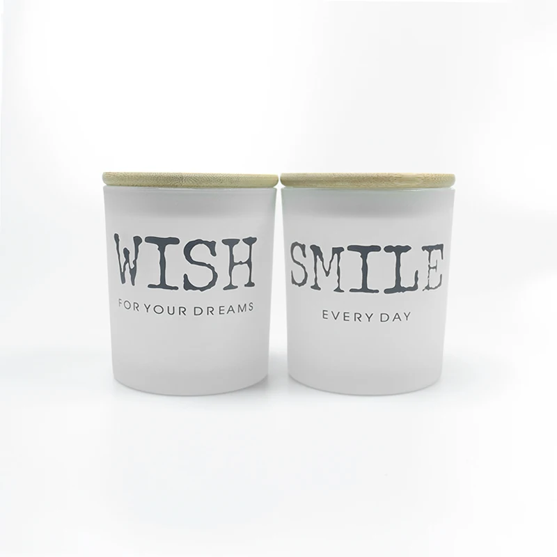 DM White Transparent Luxury Candle Jars In Bulk Empty Glass Candle Jar with Wooden Lid for Candle Making