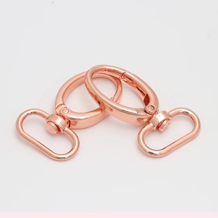 OEM Light gold Metal lobster claw swivel snap hooks Metal snap hooks for bags clothes Black swivel snap hook
