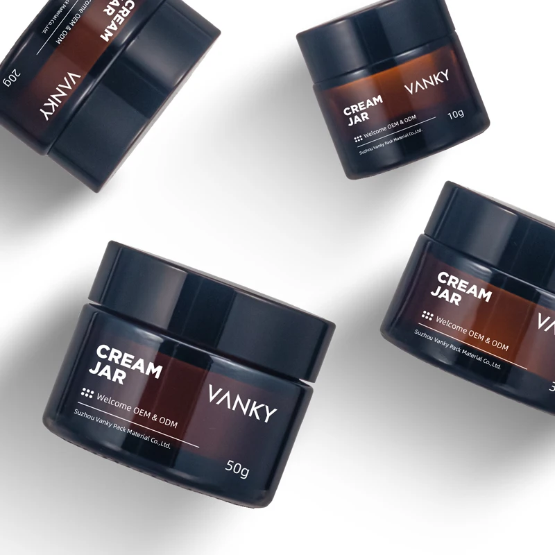 Косметический флакон из янтарного стекла с крышкой, 10 г, 15 г, 30 г, 50 г, упаковочный контейнер для ухода за кожей