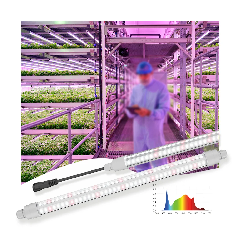 Customized T8 LED Grow Light High Quality Full Spectrum Waterproof For Vertical Farm Greenhouse Vegetables Fruits Plants Growth