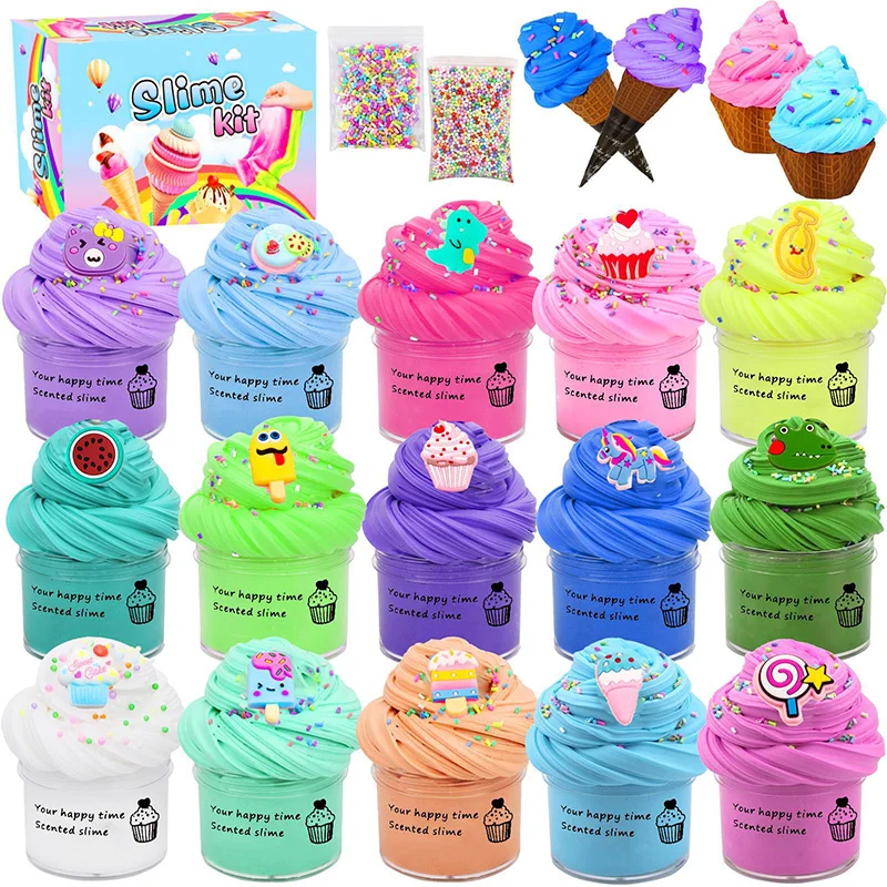 Custom Private Label Ice Cream Slime Kit False Water Fluffy Cloud Slime