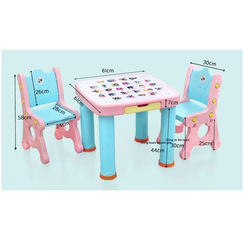 Hot Selling Home Kindergarten Plastic Kids Study Play Children Furniture Table Chairs Set