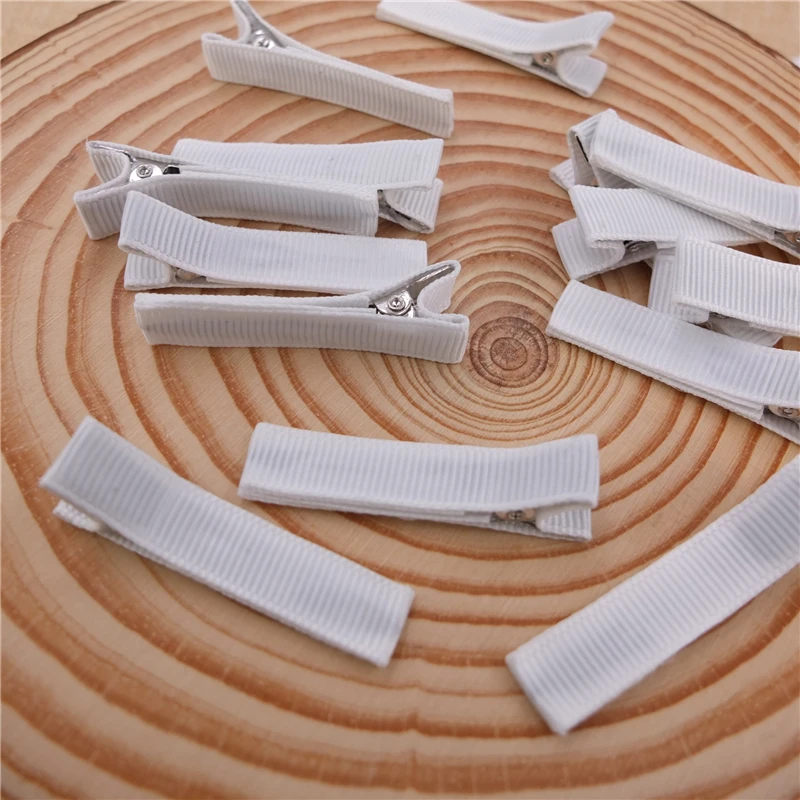 Fully Lined Alligator Clips Barrettes 1.75 inch Hair clips 45MM clip Ribbon Wrapped DIY Hair bow Accessories Making Supplies