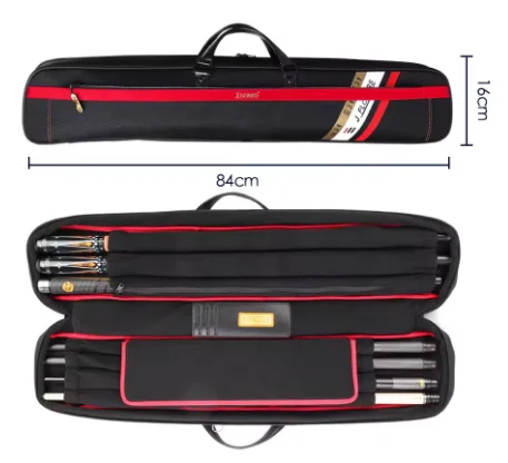 Jflower Billiard Case 3 Butts 5 Shafts 8 Holes Cue Case 85*10*15cm Waterproof Fabric Wear-resistant Zipper Bag