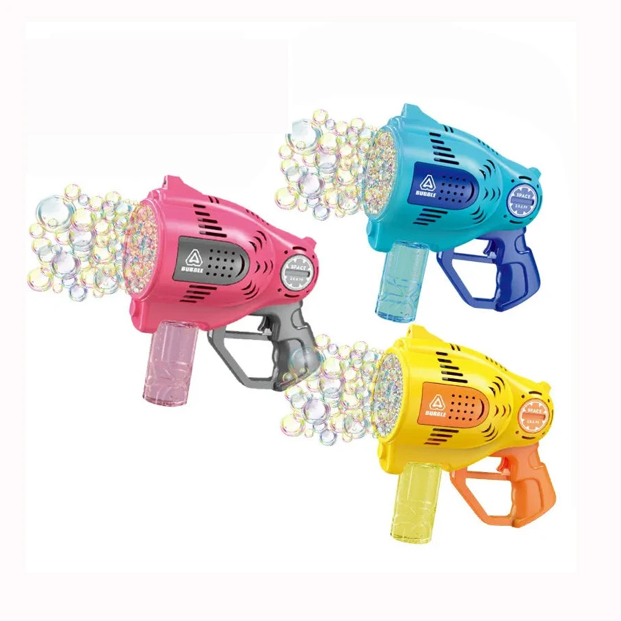Machine Bubble gun for kids toy 57 holes automatic Toy Gun Rocket summer outdoor sound light wedding Party birthday gift