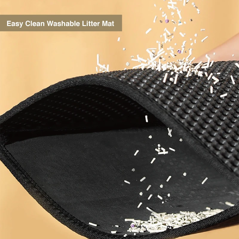 double layer non slip easy to clean cat litter trapping mat with waterproof bottom cat litter mat