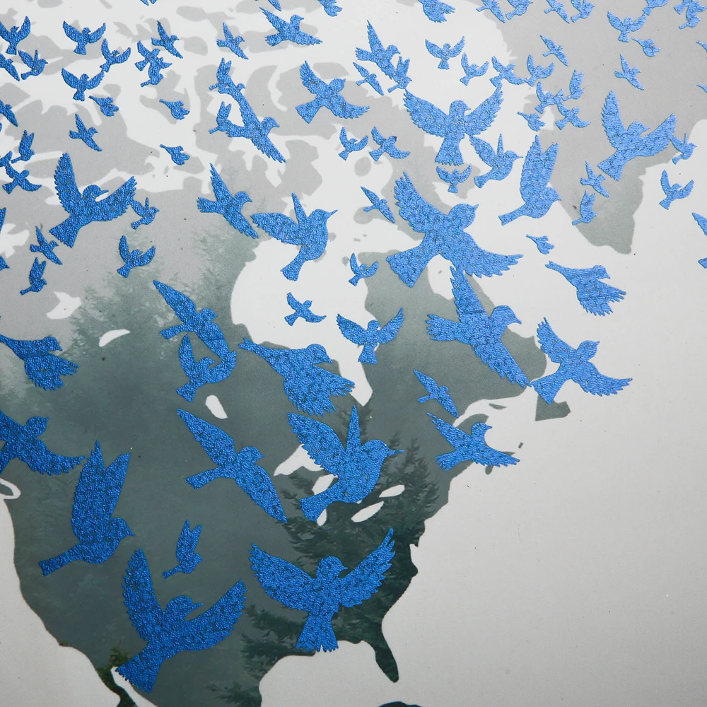 Framed painting wall decor with world map wall art