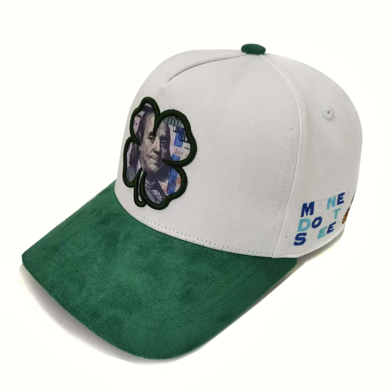 Two-tone Cotton 3d Patch Embroidered 5-Panel Mid Profile Custom Pattern Baseball Custom Suede Baseball Caps