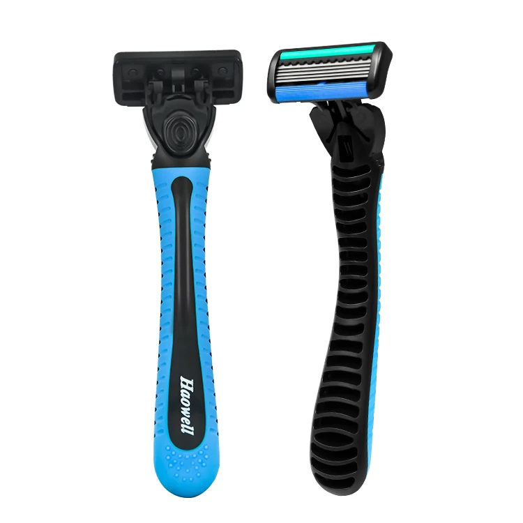 B508DR wholesale hot sell five 5 blade shaving razor blade system razor with soft touch grip handle for man