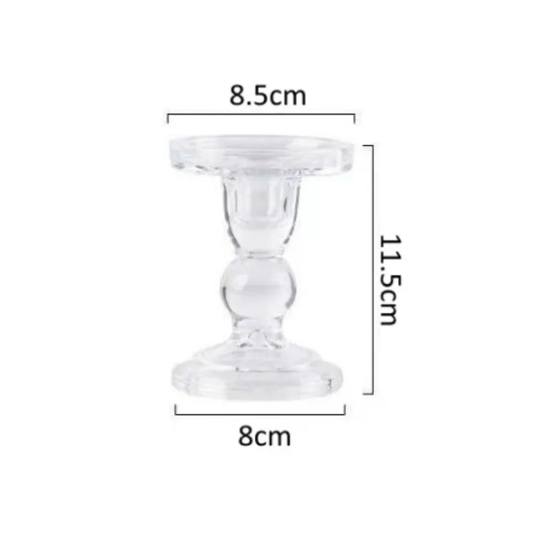 Transparent glass retro roman column candle holder wedding and home table decoration
