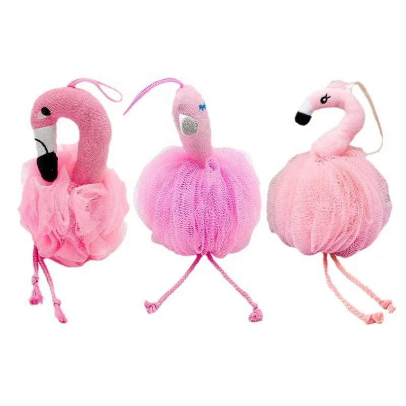 Wholesale Kids Shower Puff Cartoon Animal Sponge Mesh Bath Ball For Kid Baby Mesh Bath Ball Loofah Sponge