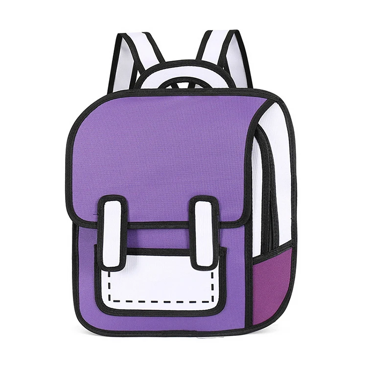 Boys Girls Primary Satchel 2D Drawing Kids School Bag Children Backpack Teenager Student Unisex Cartoon Waterproof Polyester
